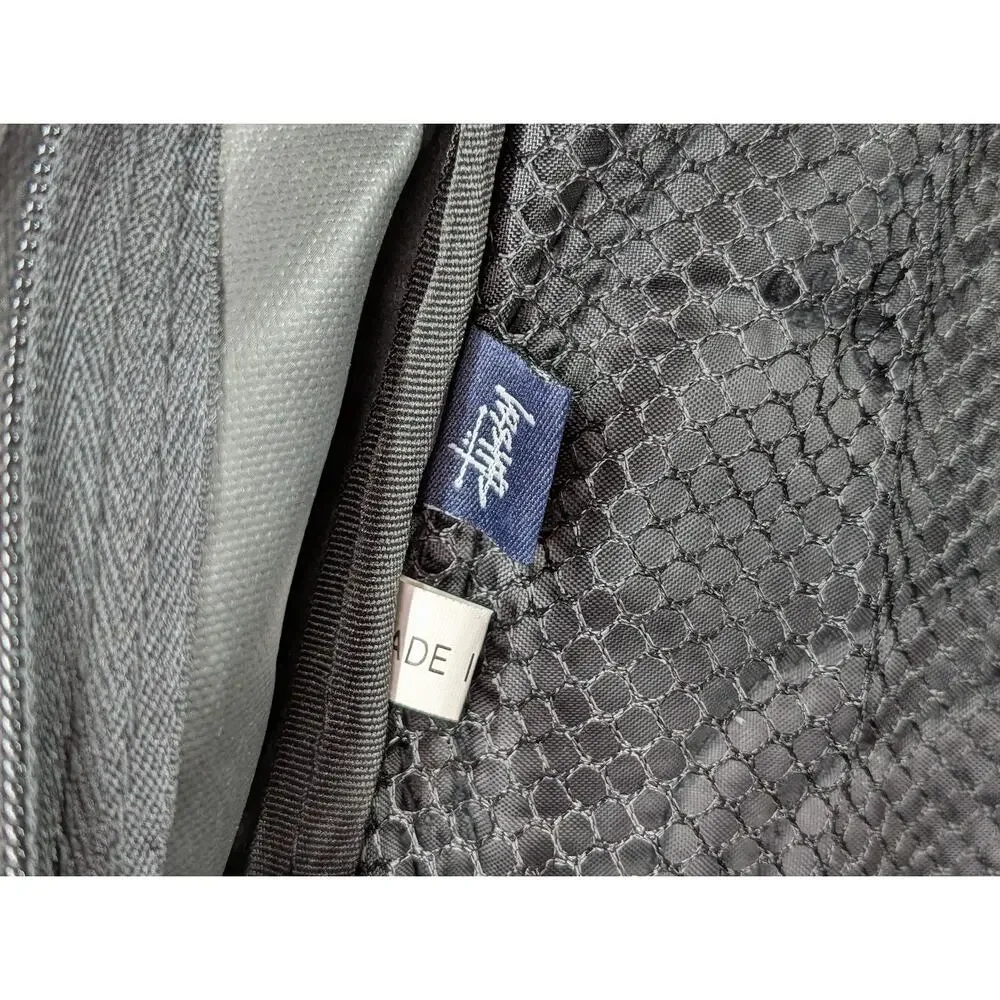 90s Y2K Vintage Stussy Black Backpack Clam Shell Skatewear Skate Unique - Picture 10 of 12